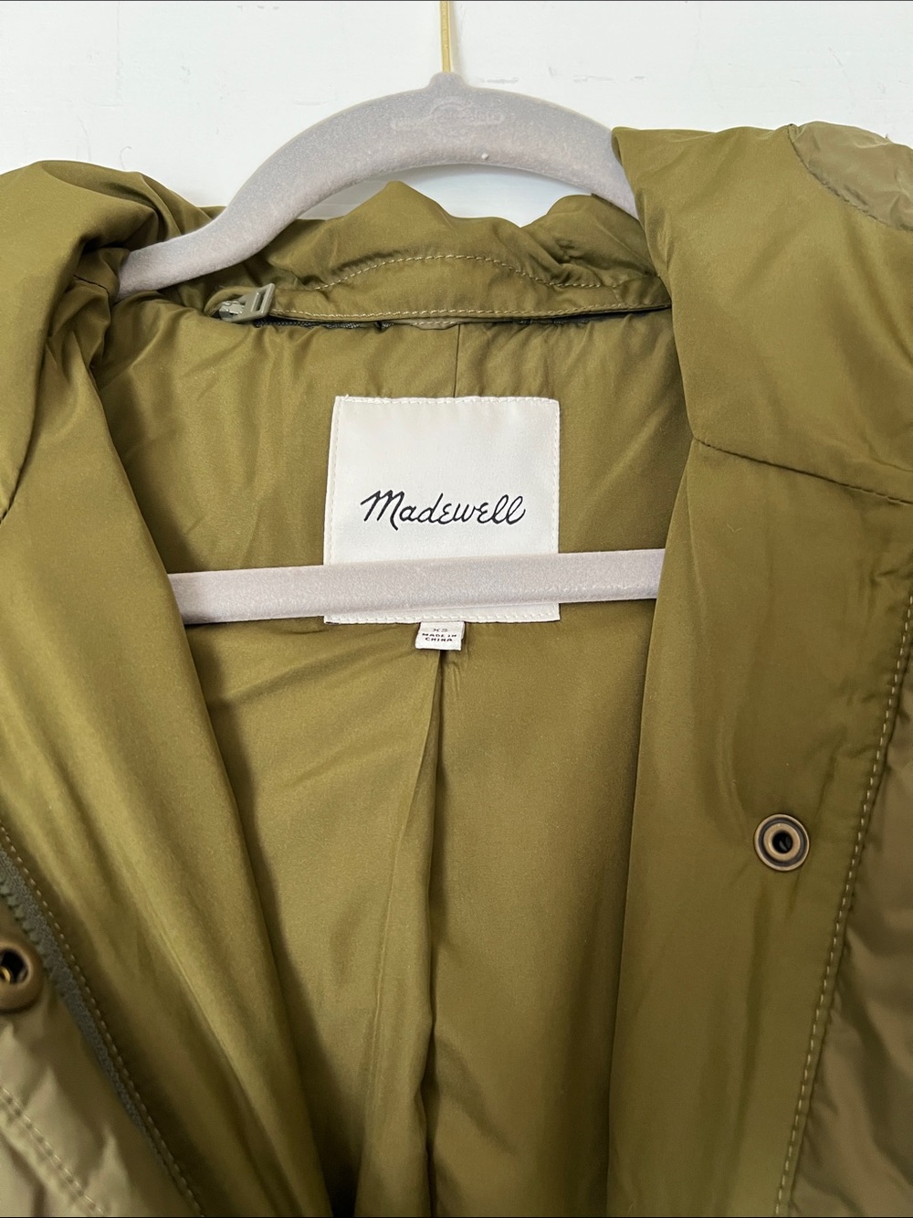 Madewell Olive Puffer Jacket with Hood - Picture 2 of 10